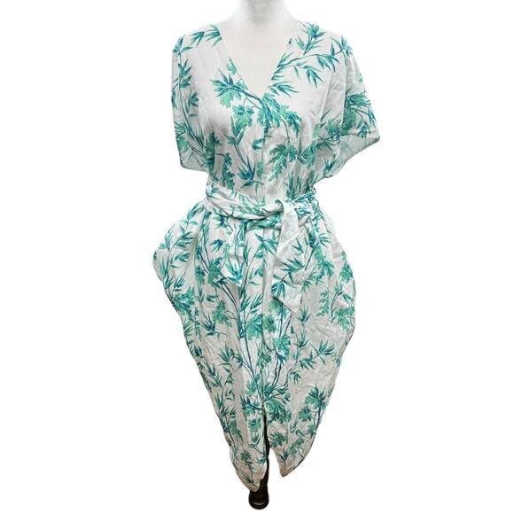 HATCH Riviera 100% Linen Maternity /Postpartum Kaftan Dress Tropical Dress NWT - Picture 3 of 13